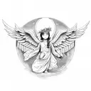 icarus and angel tattoo design idea