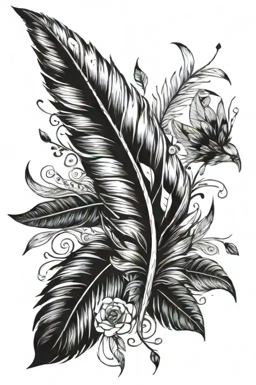 anka kuşu feathers transforming tattoo design idea