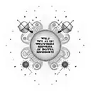 I want a tattoo in a circular shape with the word desiderata as the top border and then the image to be a circle split d tattoo design idea