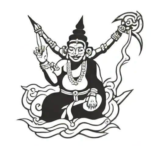 kal bhairav ​​god of nepal tattoo design idea