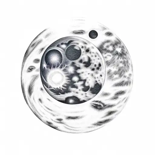 nightsky with clouds and a full moon  tattoo design idea