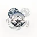 nightsky with clouds and a full moon  tattoo design idea