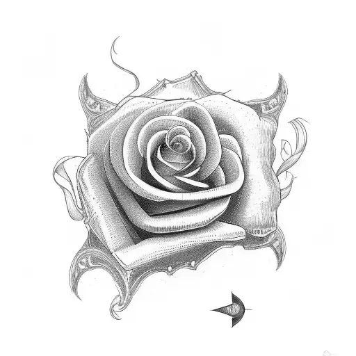 Yorkshire rose compass tattoo design idea