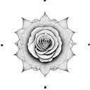 Yorkshire rose mandala tattoo design idea