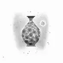 kintsugi vase with marigold tattoo design idea