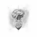 kintsugi vase with marigold tattoo design idea