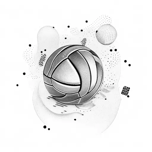 Abstract Vector Illustration Black And White Volleyball Ball On Round  Ornament. Design For Tattoo Or Print T Shirt. Royalty Free SVG, Cliparts,  Vectors, and Stock Illustration. Image 78178955.