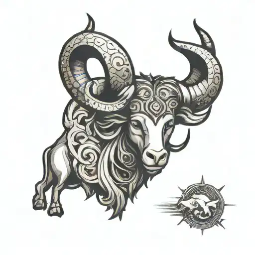 zodiac symbol with leo, cancer, aries, and taurus. no animal images tattoo design idea
