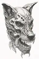 skull wolf tattoo design idea