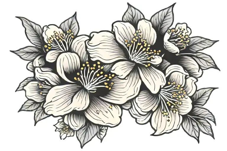 apricot flower tattoo design idea