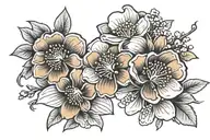 apricot flower tattoo design idea