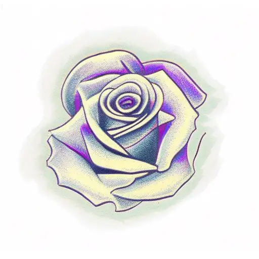 a guys purple rose tattoo design idea