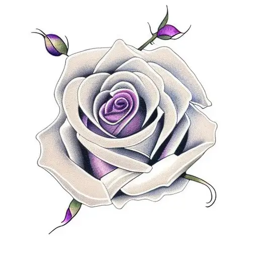 purple rose with in memory of Margaret Vowell and Randy Vowell  tattoo design idea