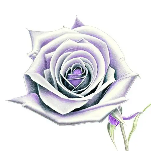 purple rose with in memory of Margaret Vowell and Randy Vowell  tattoo design idea