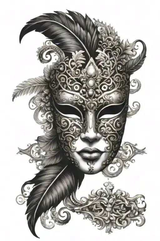 ORNATE VENETIAN MASK tattoo design idea