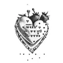 strawberry heart with words I fucking love him around it tattoo design idea