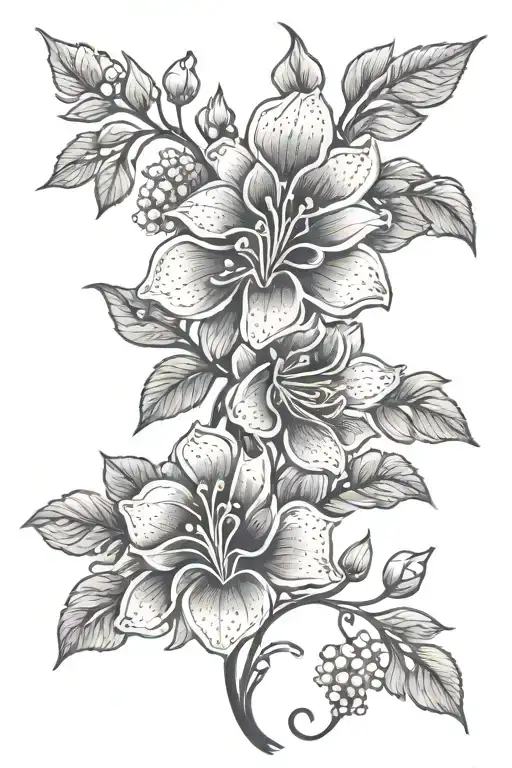wisteria paisley magnolia flower tattoo design idea