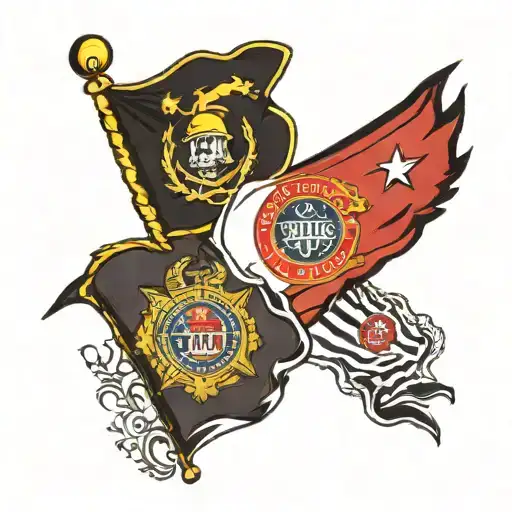 Ohio state flag and South Carolina state flag tattoo design idea