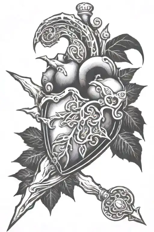 stone heart tattoo design idea