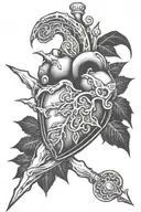 stone heart tattoo design idea