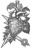 stone heart tattoo design idea