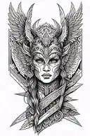 Valkyrie warrior tattoo design idea