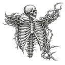 Barbwire Rib Cage tattoo design idea