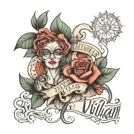 the names William and Olivia tattoo design idea