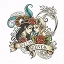 the names William and Olivia tattoo design idea