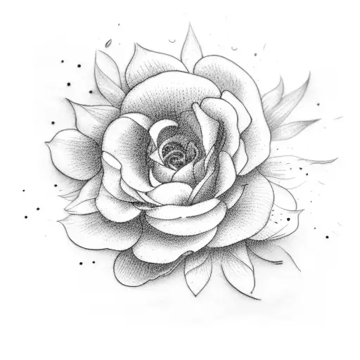 November and August birth flower tattoo design idea