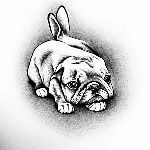 let the dog see the rabbit tattoo design idea