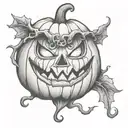 jack o' lantern tattoo design idea