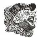 mac miller laughing  tattoo design idea