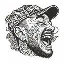 mac miller laughing  tattoo design idea
