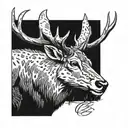 a hunter praying after shooting a deer tattoo design idea