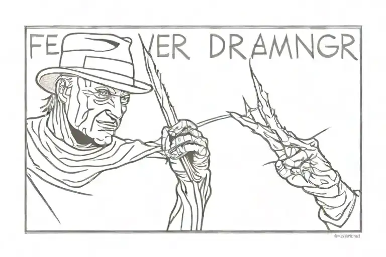 Never Stop Dreaming - Freddy Krueger tattoo design idea
