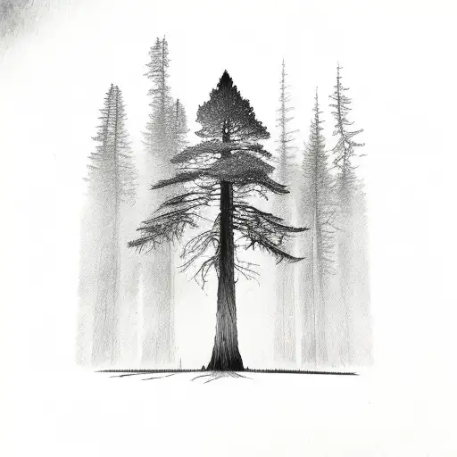 redwood tree tree surgeon  tattoo design idea
