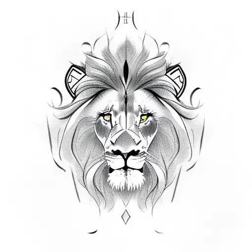Jesus lion and cross tattoo design idea