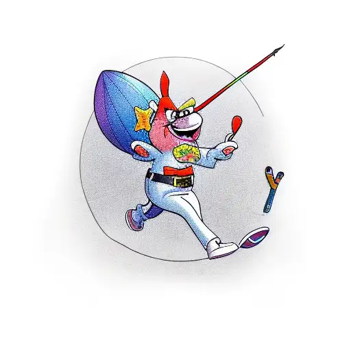 animated cartoon character tattoo design idea