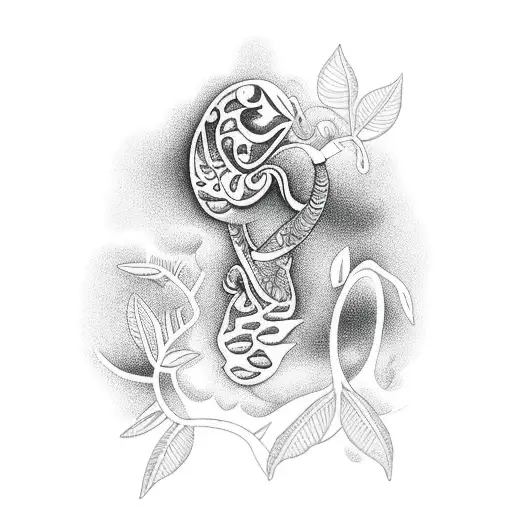 A Sim character exploring a lush rainforest tattoo design idea