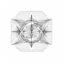 triangle, hexagon, fractal, fibonacci spiral, golden ratio, mountains, minimalist tattoo design idea