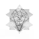 triangle, hexagon, fractal, fibonacci spiral, golden ratio, mountains, minimalist tattoo design idea