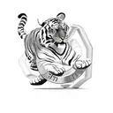 A sketch-style tiger leaping over gym weights tattoo design idea