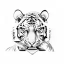A sketch-style tiger leaping over gym weights tattoo design idea