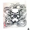 Skull tattoo design idea