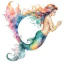 black mermaid surrounded tattoo design idea
