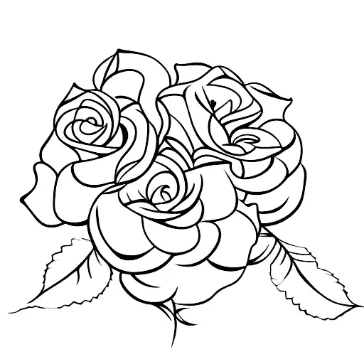 two roses intertwined tattoo design idea