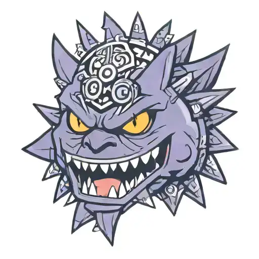 Aztec pokemon gengar tattoo design idea