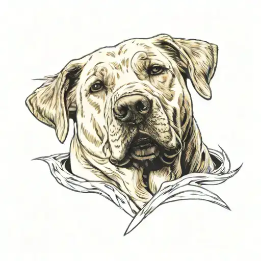 yellow lab hanging its head out of a 2006 f250 king ranch tattoo design idea