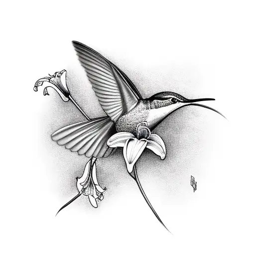 mythology humming birds lilys tattoo design idea